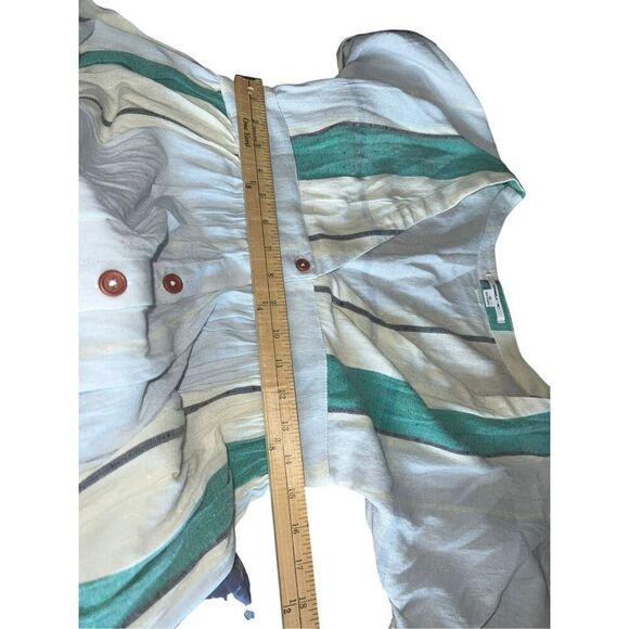 O’Neill woman’s medium Reid Light Blue Multi Stripe Button-Up Midi Dress - Picture 7 of 8